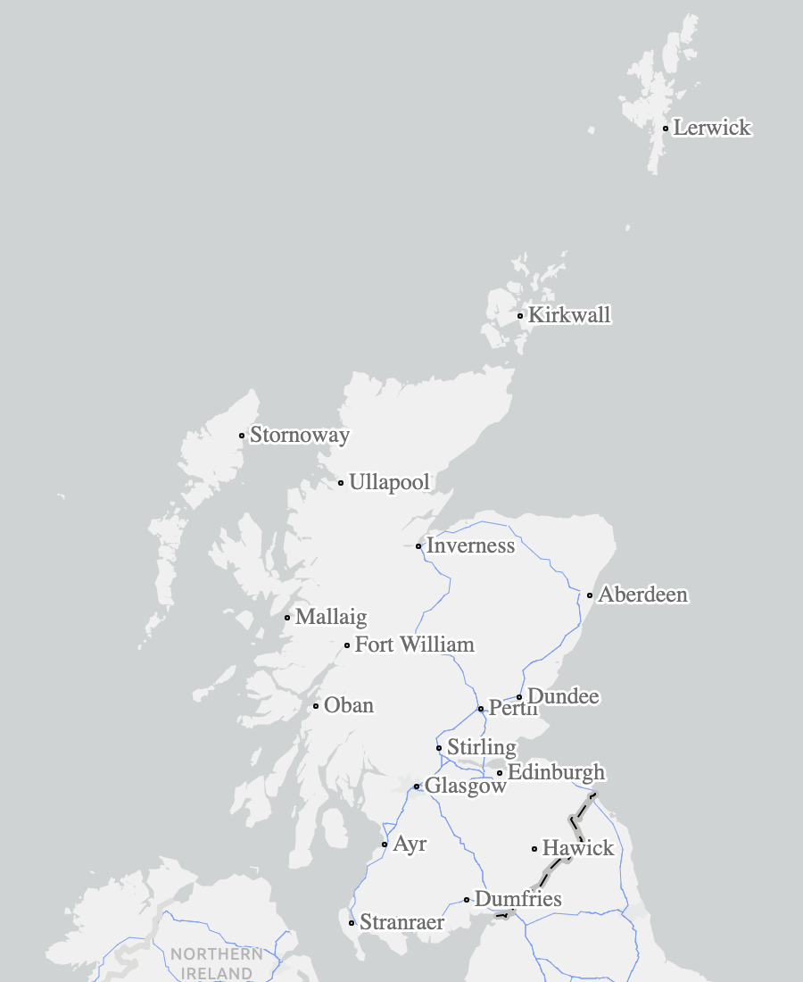This is a map of Scotland showing no flood risk